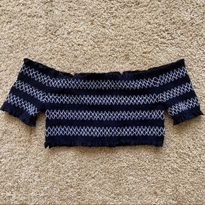 Urban Outfitters Smocked Off-the-Shoulder Crop Top